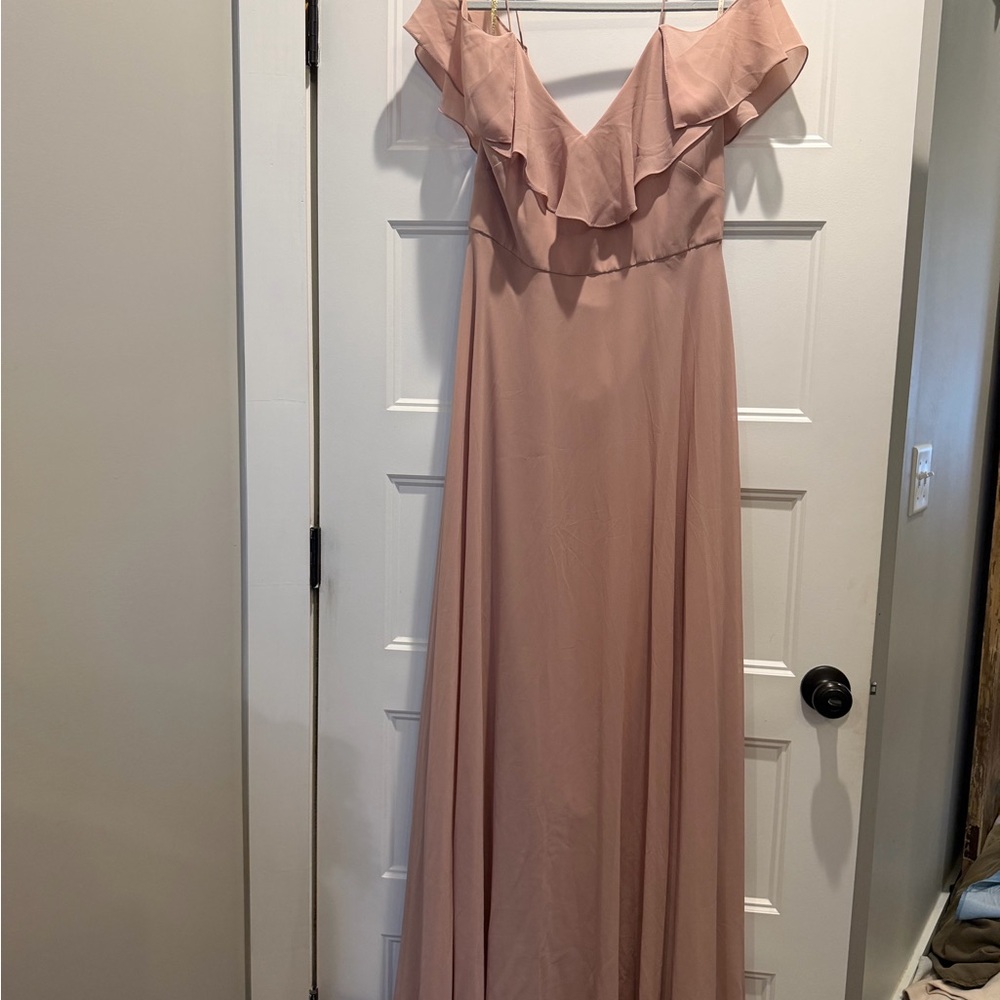 Jenny Yoo Blush Ruffle Gown